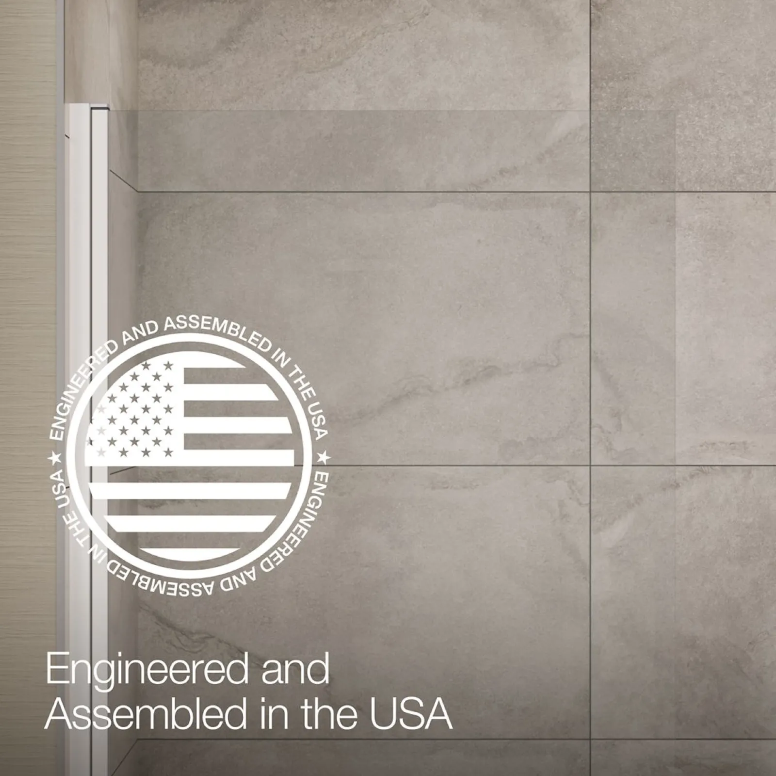 Bath screen, 56-15/16" x 32" W with 1/4" thick Crystal Clear glass and square corner^Kohler Best