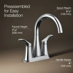 Centerset bathroom sink faucet, 1.2 gpm^Kohler New
