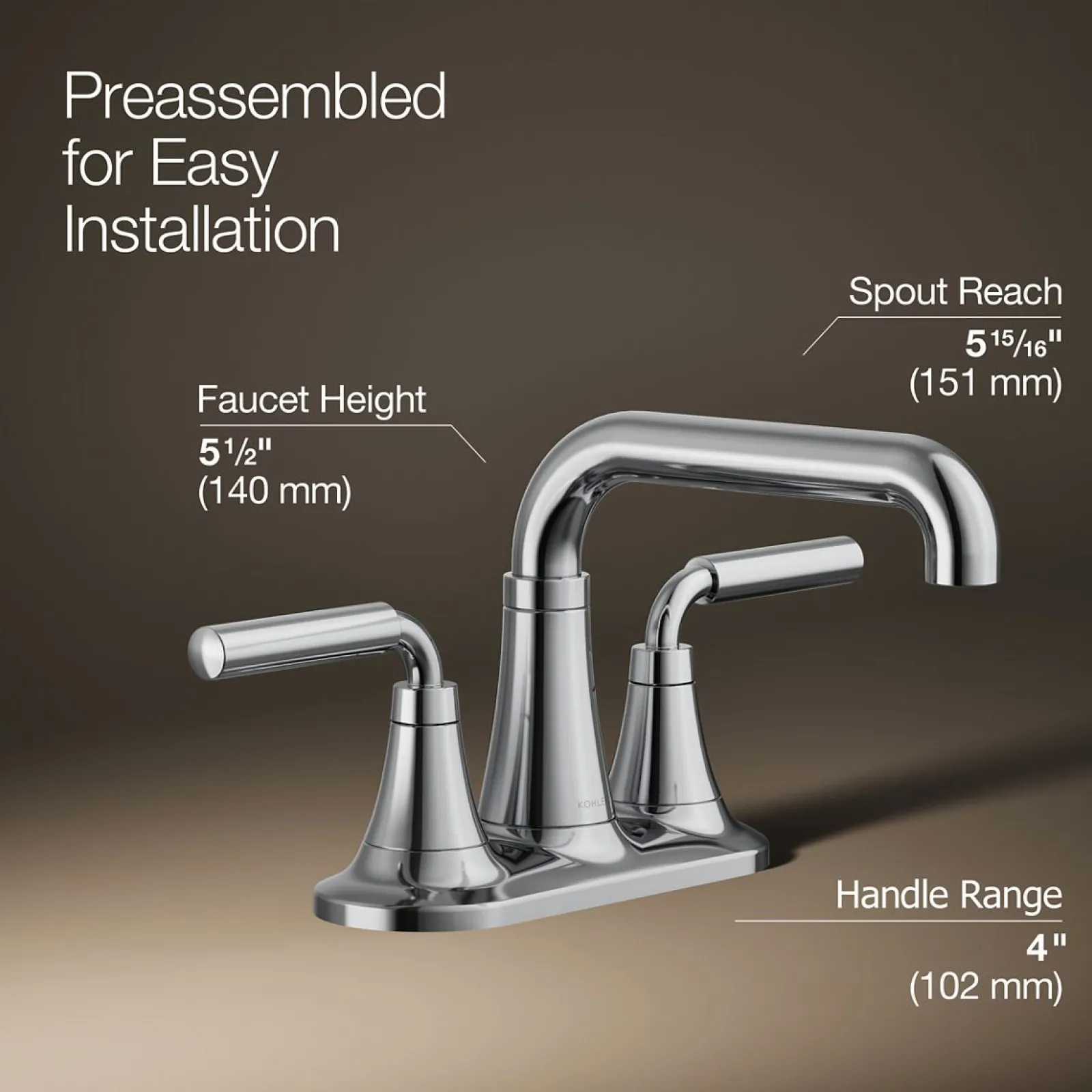 Centerset bathroom sink faucet, 0.5 gpm^Kohler New