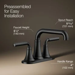 Centerset bathroom sink faucet, 0.5 gpm^Kohler New
