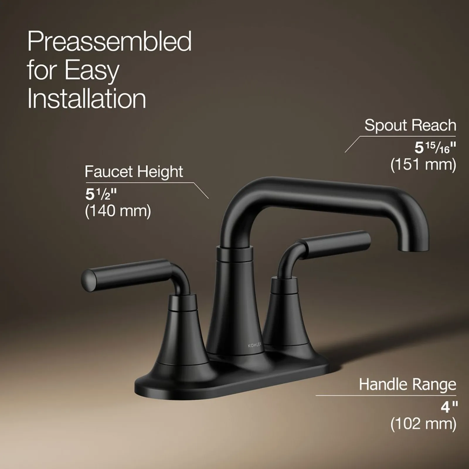 Centerset bathroom sink faucet, 0.5 gpm^Kohler New