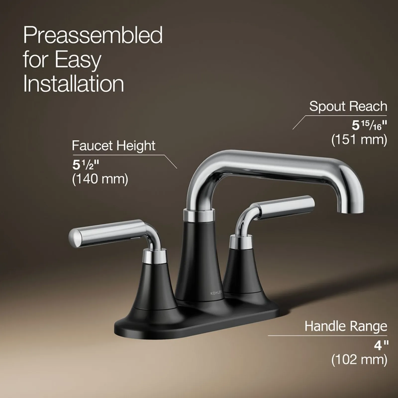 Centerset bathroom sink faucet, 0.5 gpm^Kohler New