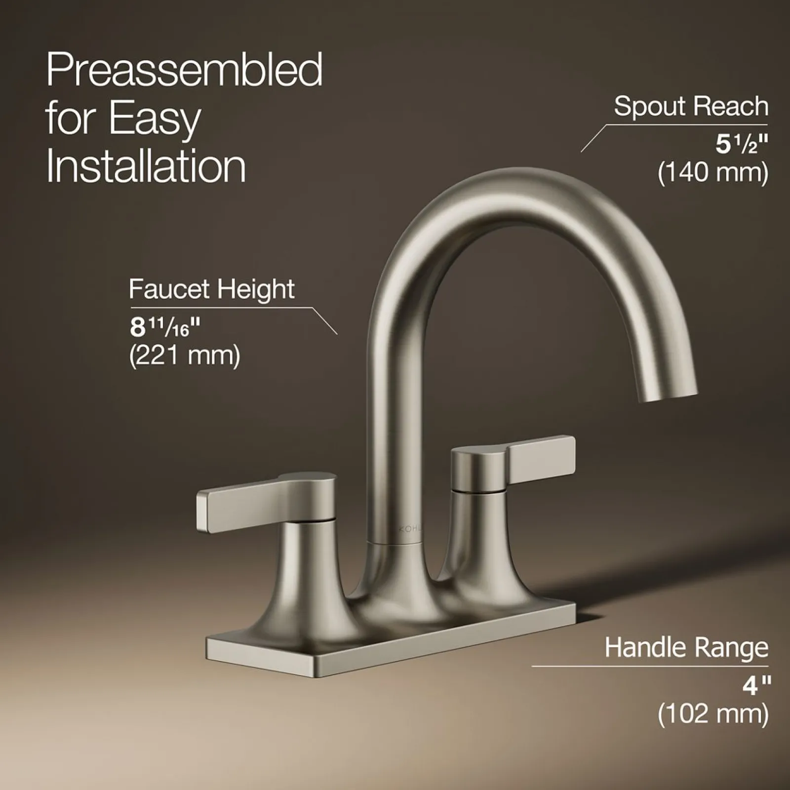 Centerset bathroom sink faucet, 1.2 gpm^Kohler