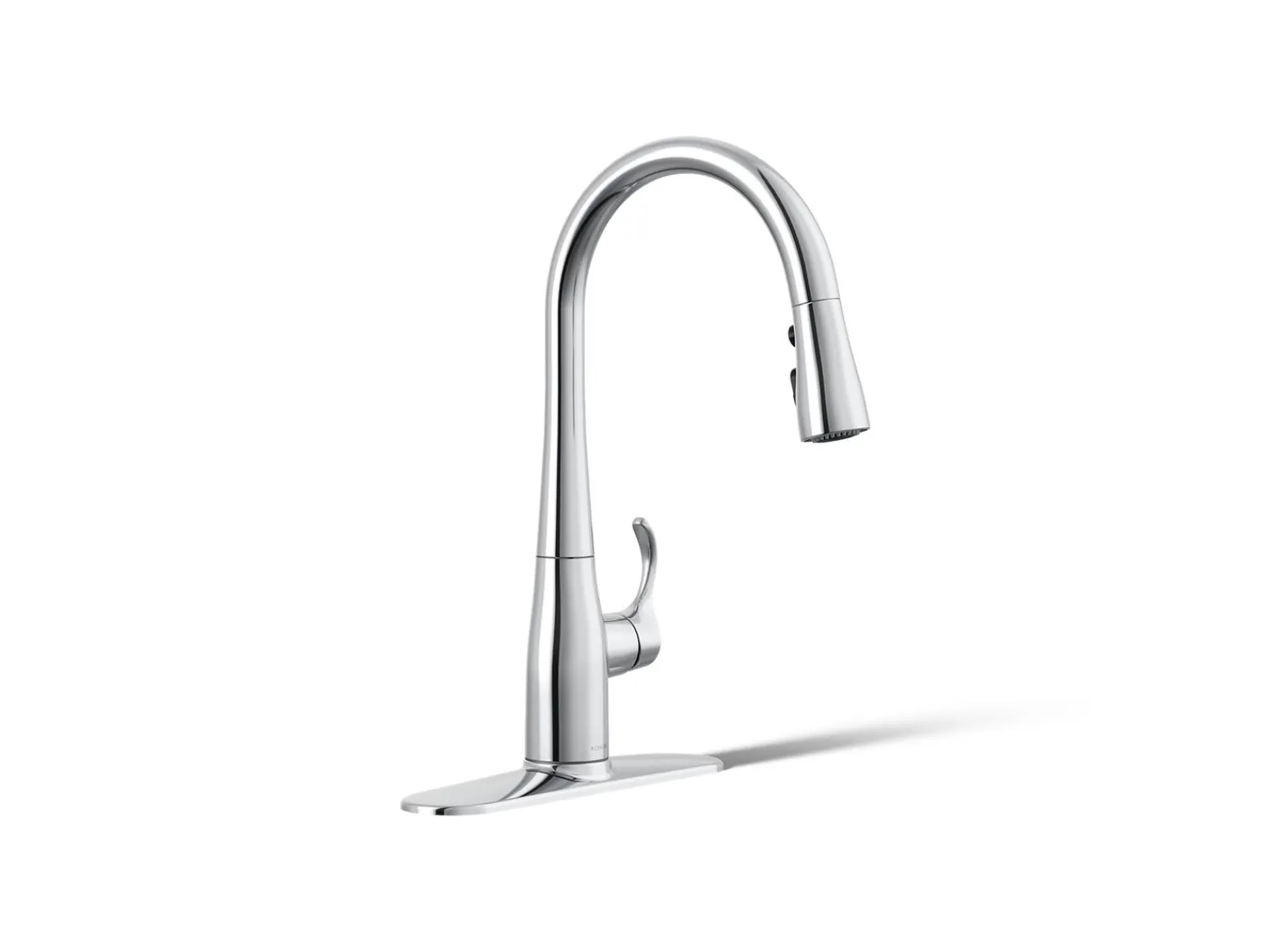Compact pull-down kitchen sink faucet with three-function sprayhead^Kohler Online