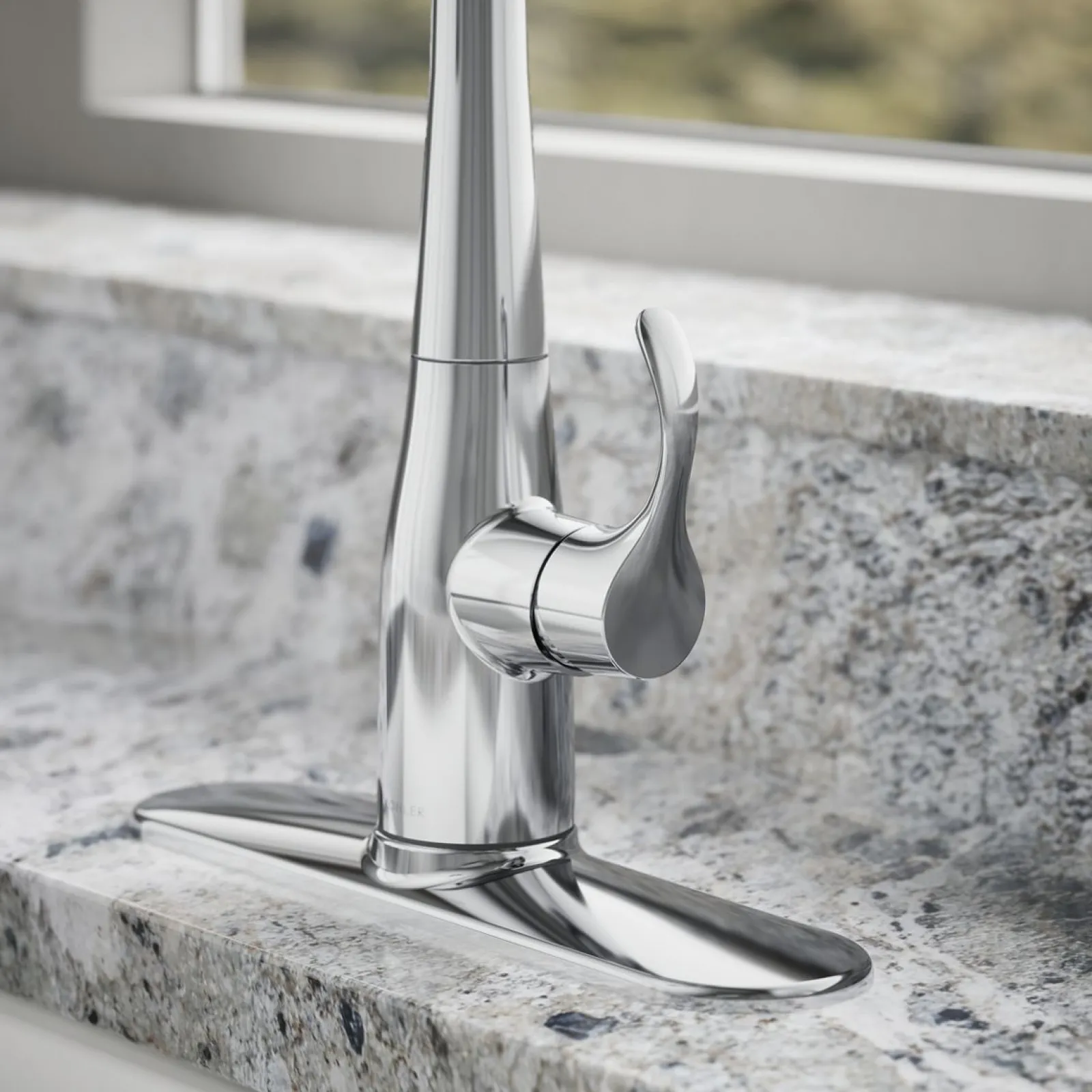 Compact pull-down kitchen sink faucet with three-function sprayhead^Kohler Online