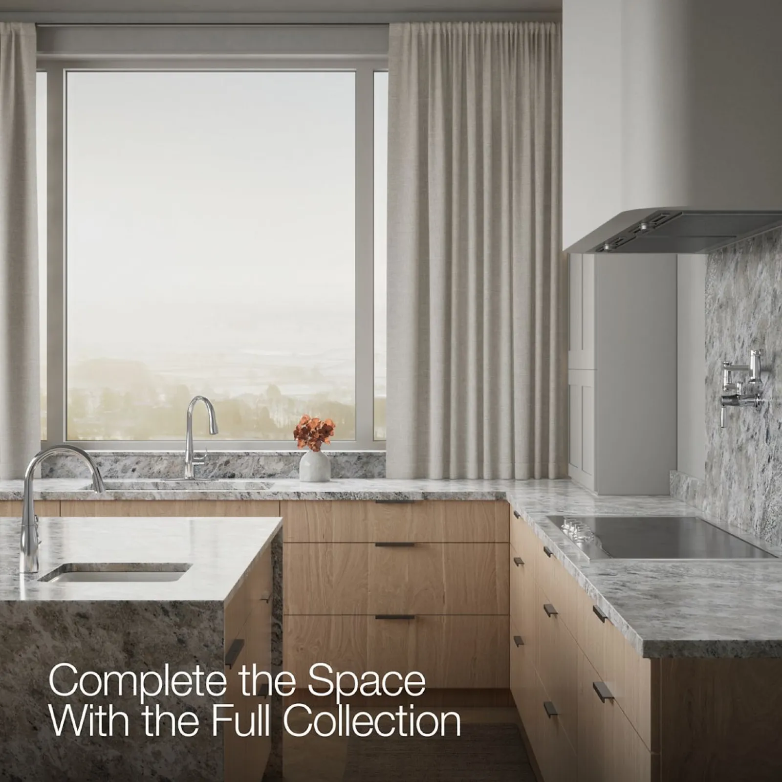 Compact pull-down kitchen sink faucet with three-function sprayhead^Kohler Online