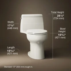 ContinuousClean ST one-piece compact elongated toilet, 1.28 gpf^Kohler