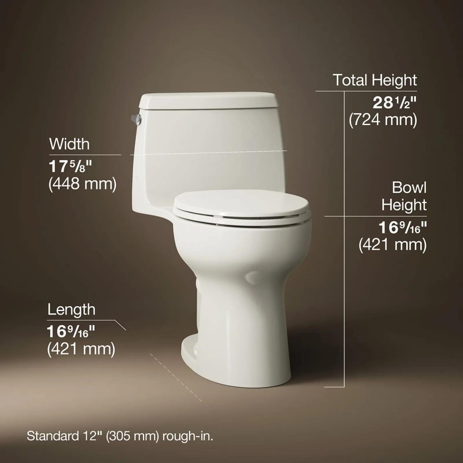 ContinuousClean ST one-piece compact elongated toilet, 1.28 gpf^Kohler