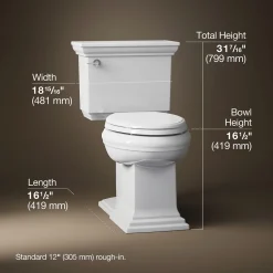 ContinuousClean ST two-piece elongated toilet with concealed trapway, 1.28 gpf^Kohler Outlet