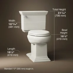 ContinuousClean ST two-piece elongated toilet with concealed trapway, 1.28 gpf^Kohler Outlet
