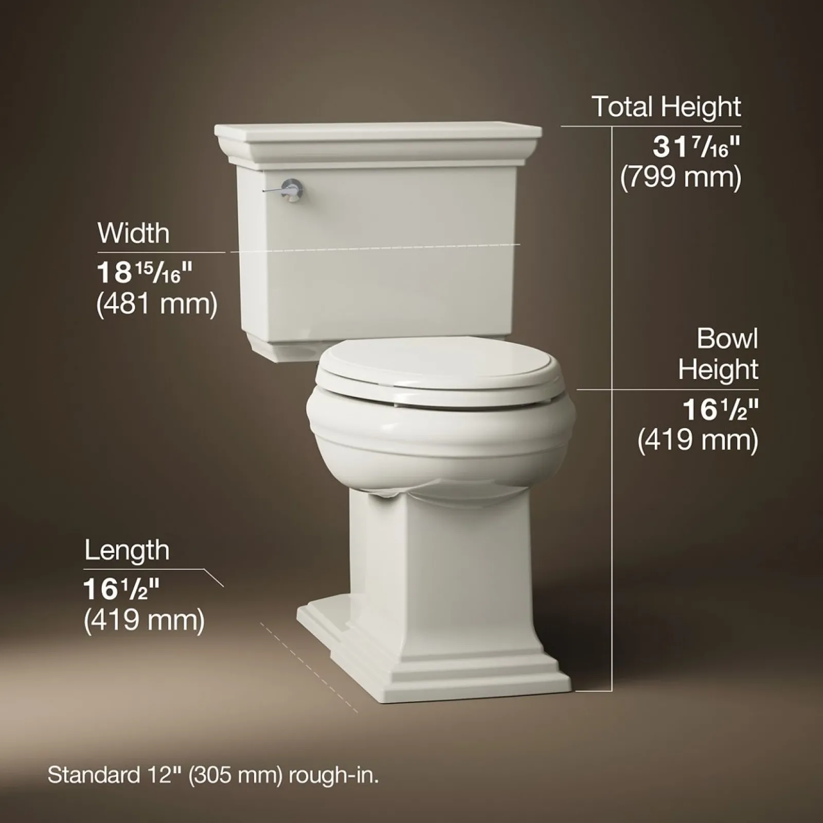 ContinuousClean ST two-piece elongated toilet with concealed trapway, 1.28 gpf^Kohler Outlet