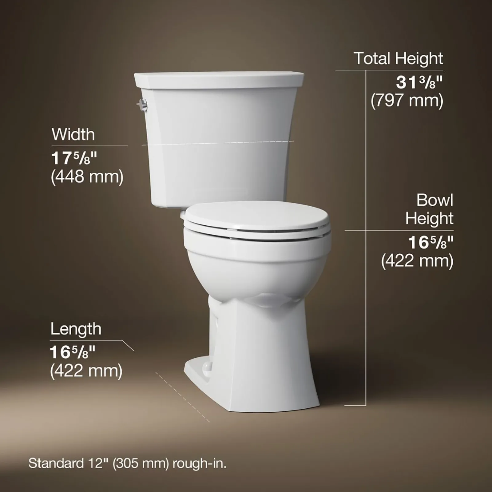 ContinuousClean ST two-piece elongated toilet, 1.28 gpf^Kohler New