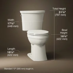 ContinuousClean ST two-piece elongated toilet, 1.28 gpf^Kohler New