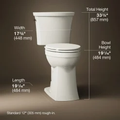 ContinuousClean tall two-piece elongated toilet, 1.28 gpf^Kohler Hot