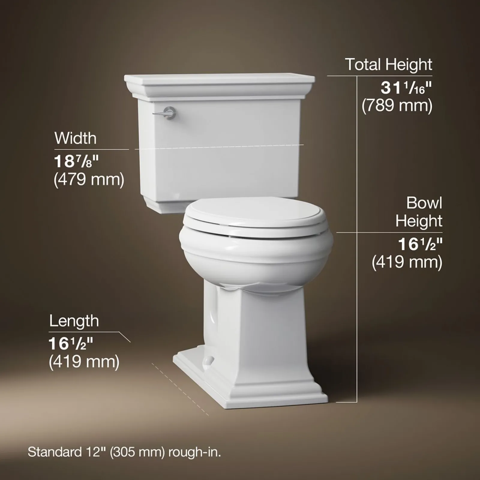 ContinuousClean two-piece elongated toilet, 1.28 gpf^Kohler Online