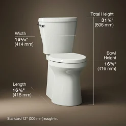 ContinuousClean XT two-piece elongated toilet with skirted trapway, 1.28 gpf^Kohler Outlet