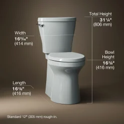 ContinuousClean XT two-piece elongated toilet with skirted trapway, 1.28 gpf^Kohler Outlet