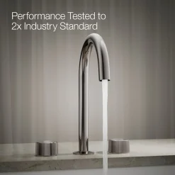 Deck-mount bath faucet handles with Oyl design^Kohler
