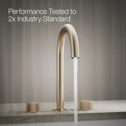 Deck-mount bath faucet handles with Oyl design^Kohler