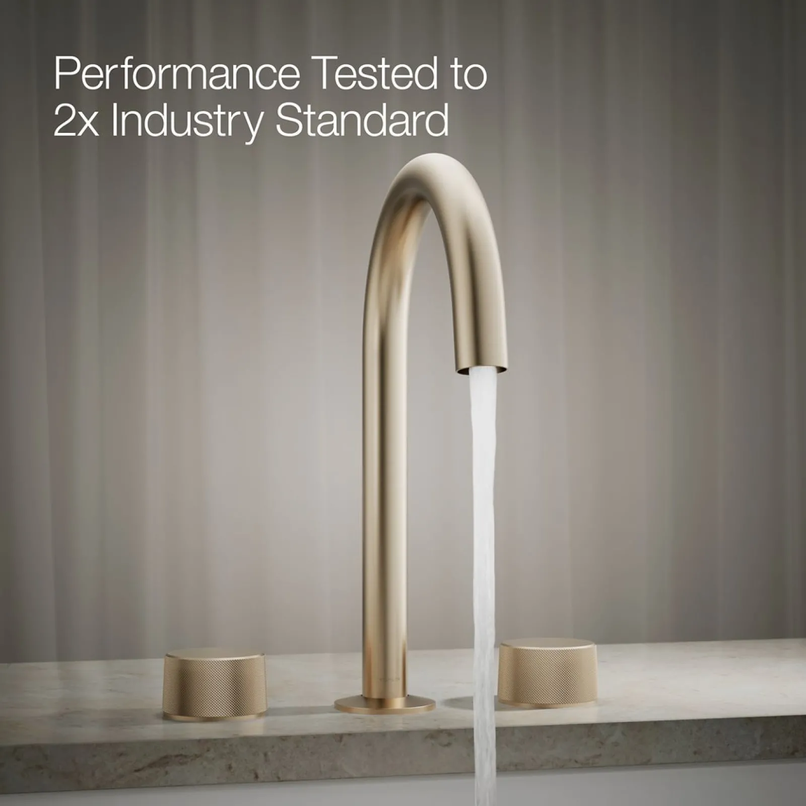 Deck-mount bath faucet handles with Oyl design^Kohler