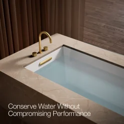 Deck-mount bath faucet handles with Oyl design^Kohler