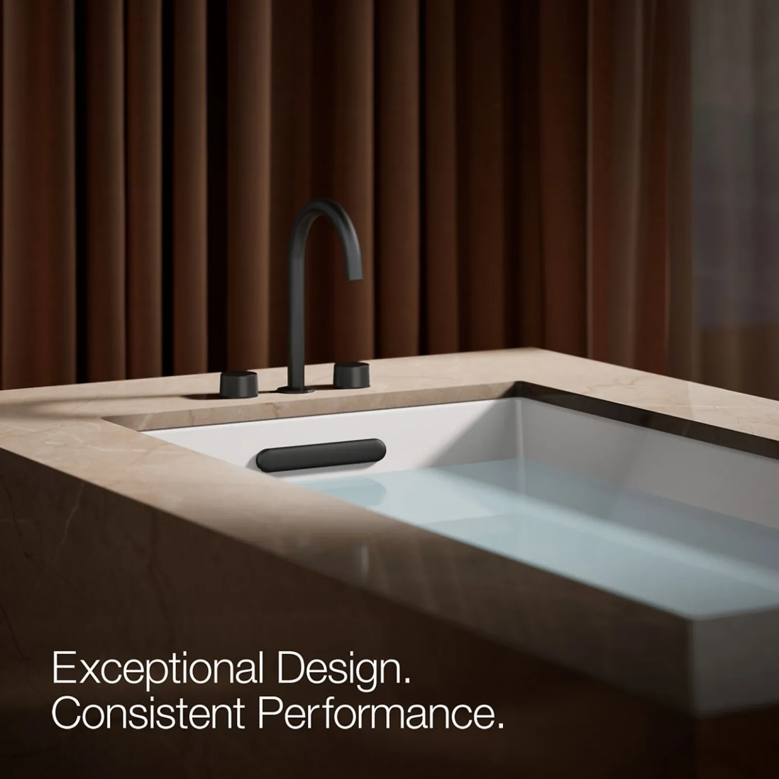 Deck-mount bath faucet handles with Oyl design^Kohler