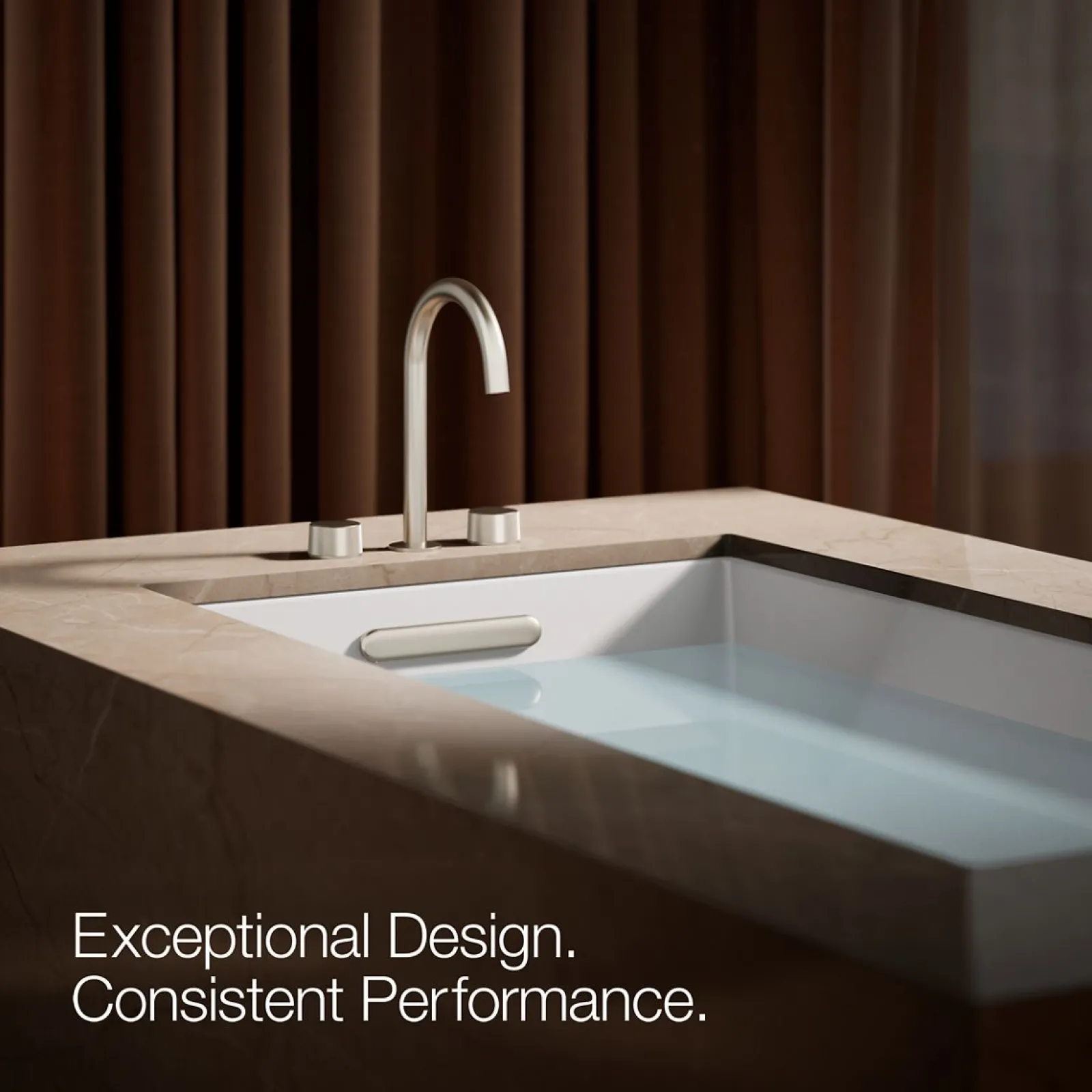 Deck-mount bath faucet handles with Oyl design^Kohler
