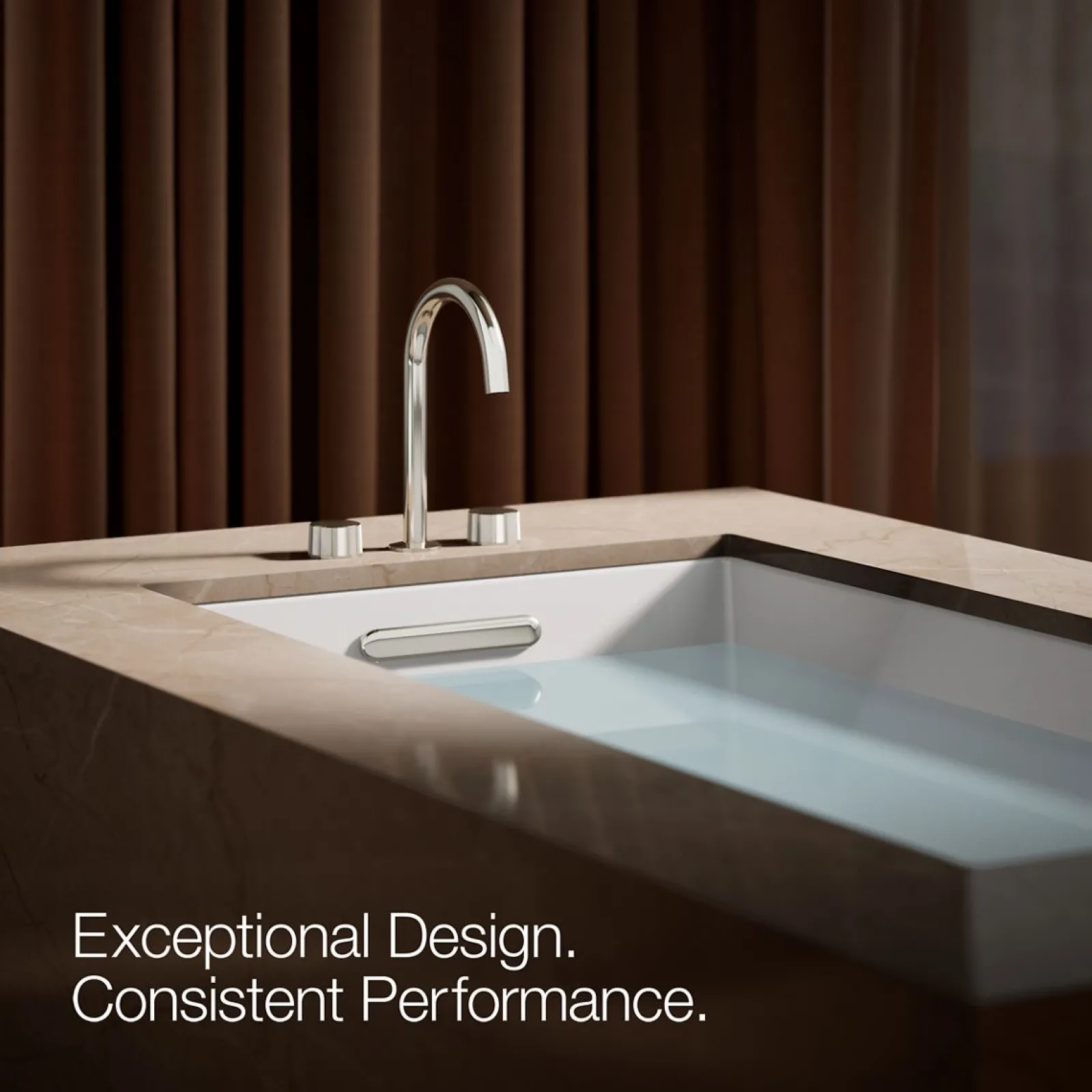 Deck-mount bath faucet handles with Oyl design^Kohler
