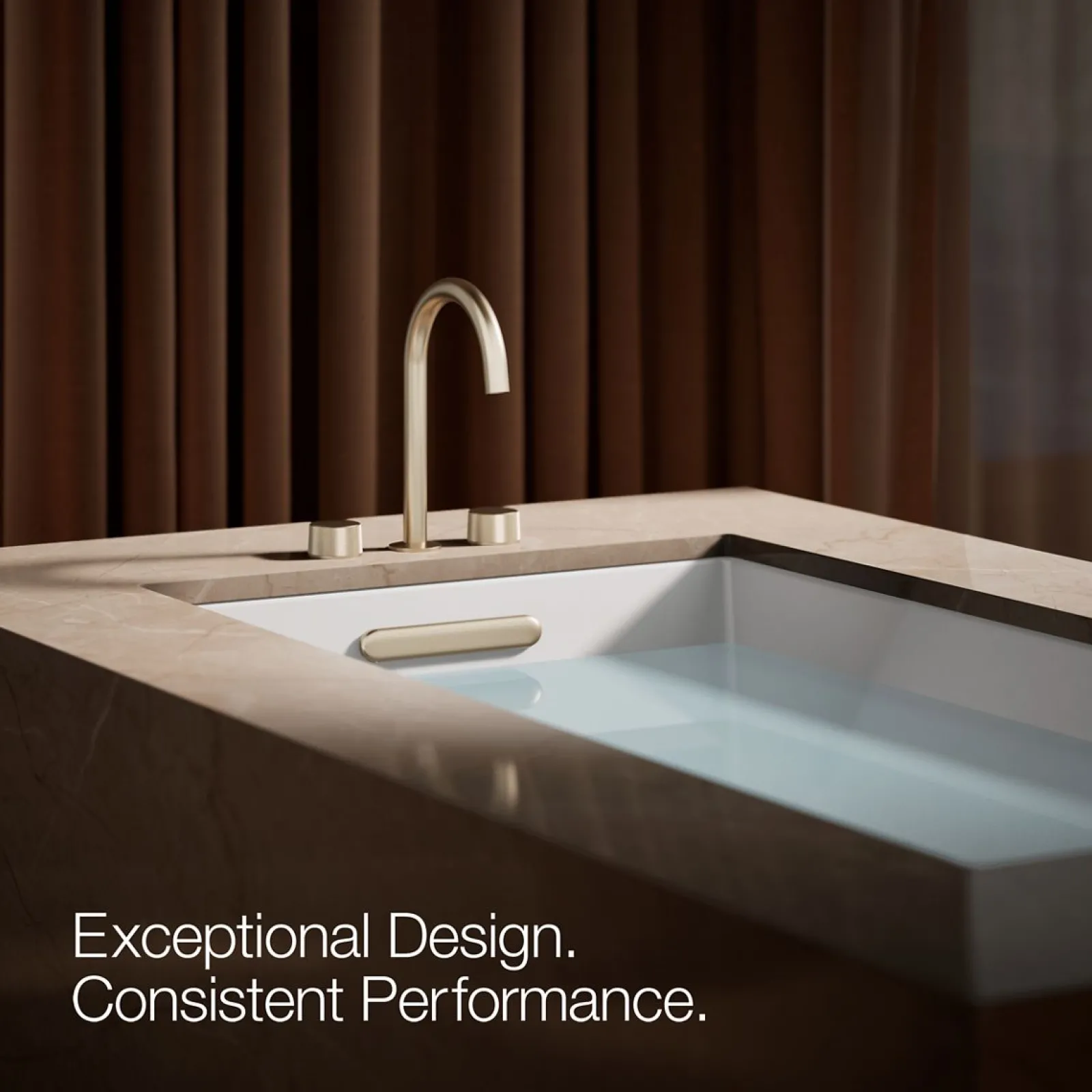 Deck-mount bath faucet handles with Oyl design^Kohler