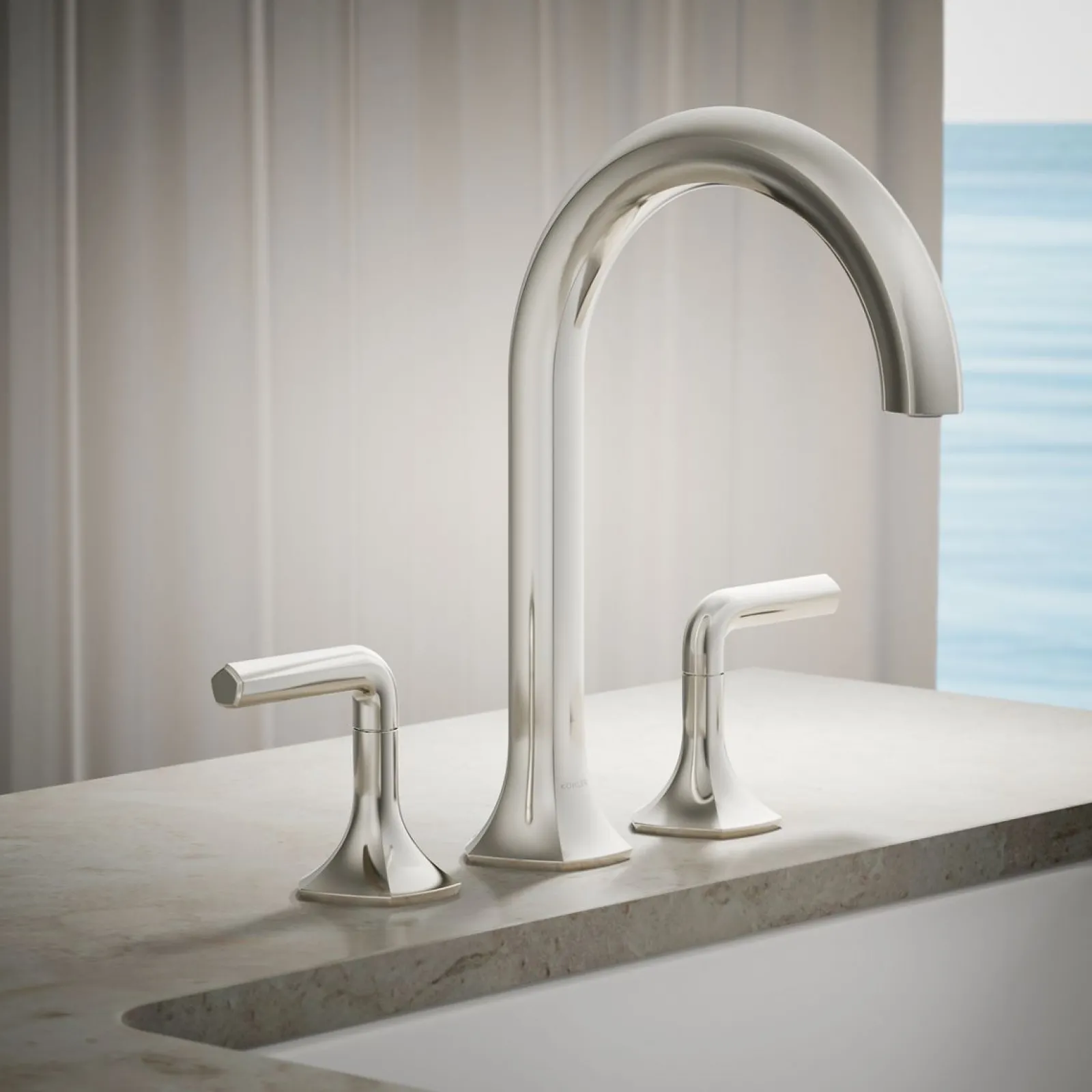Deck-mount bath faucet handles with Lever design^Kohler Sale