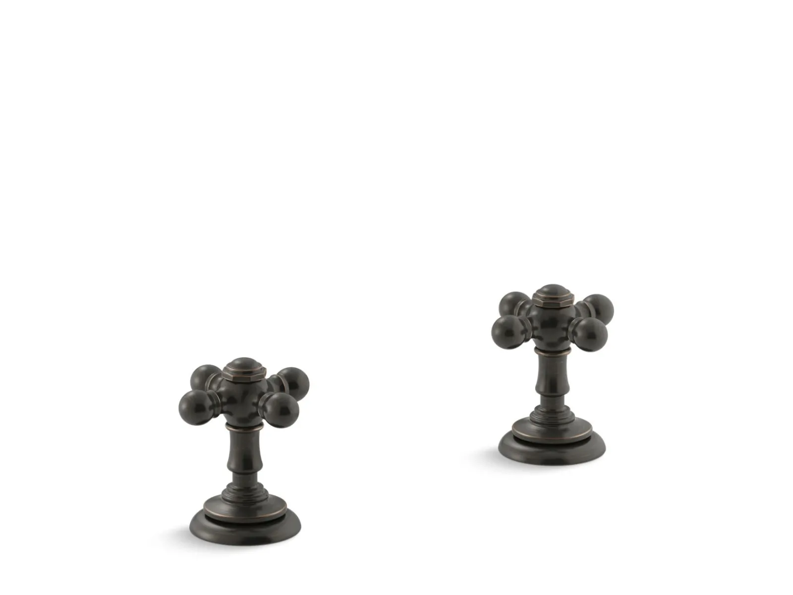 Deck-mount bath faucet handle trim with Cross design^Kohler
