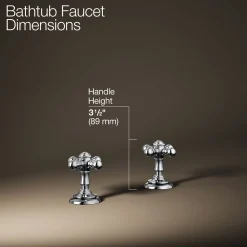 Deck-mount bath faucet handle trim with Cross design^Kohler