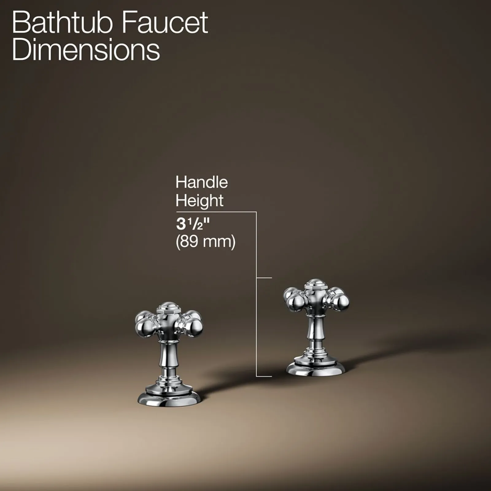 Deck-mount bath faucet handle trim with Cross design^Kohler