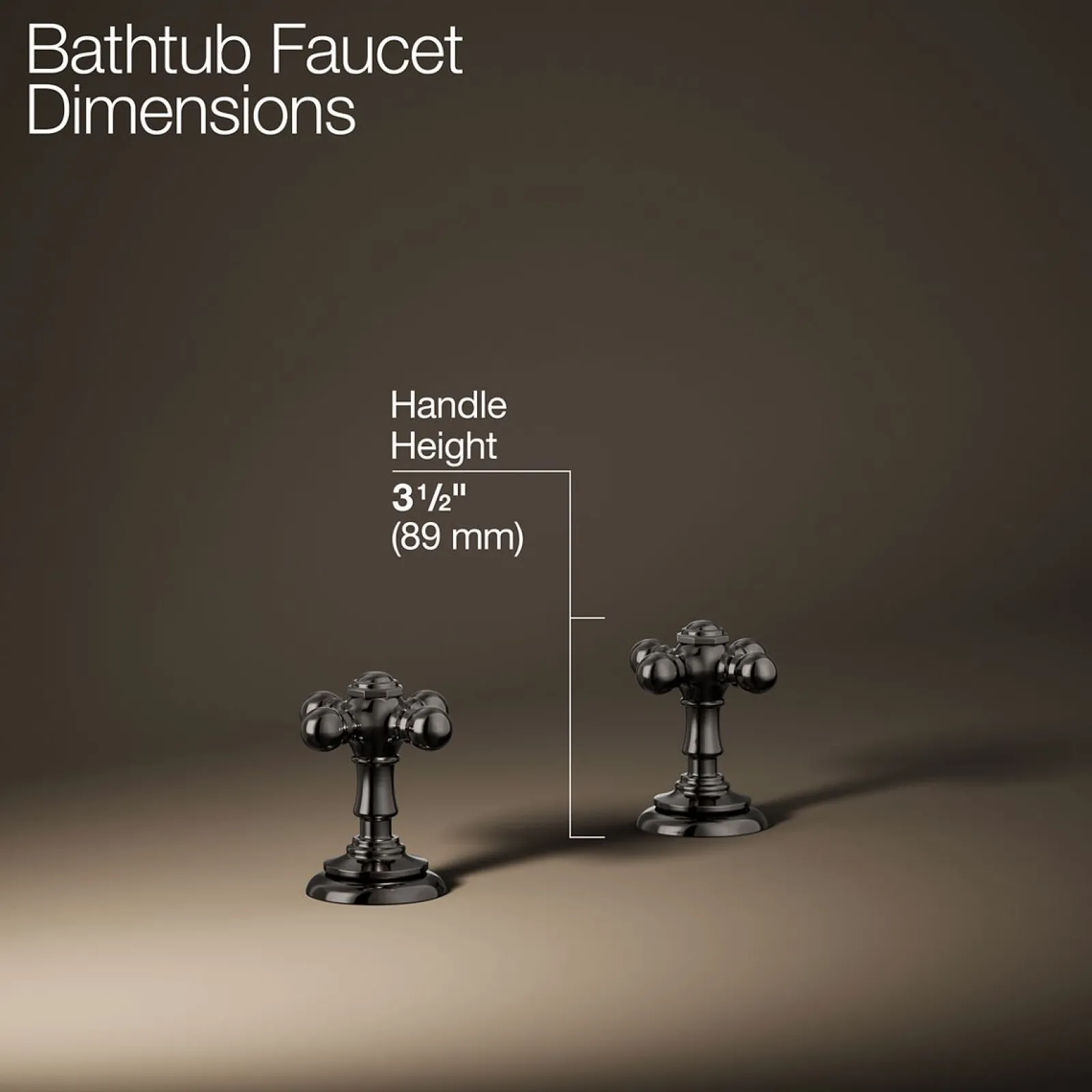 Deck-mount bath faucet handle trim with Cross design^Kohler