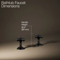 Deck-mount bath faucet handle trim with Cross design^Kohler
