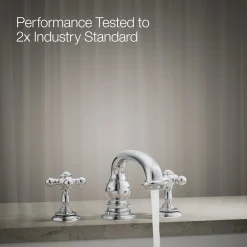 Deck-mount bath faucet handle trim with Cross design^Kohler