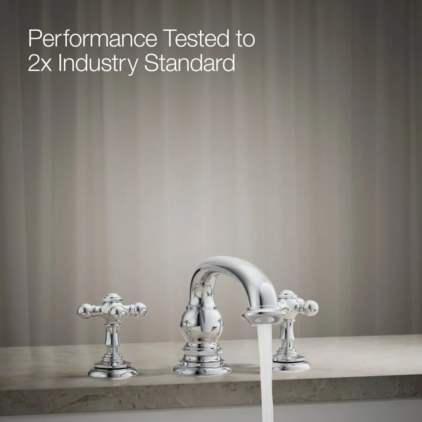 Deck-mount bath faucet handle trim with Cross design^Kohler