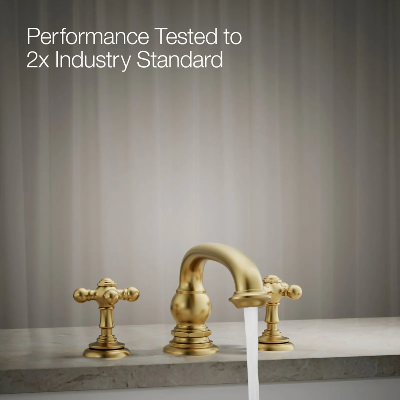 Deck-mount bath faucet handle trim with Cross design^Kohler