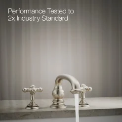 Deck-mount bath faucet handle trim with Cross design^Kohler