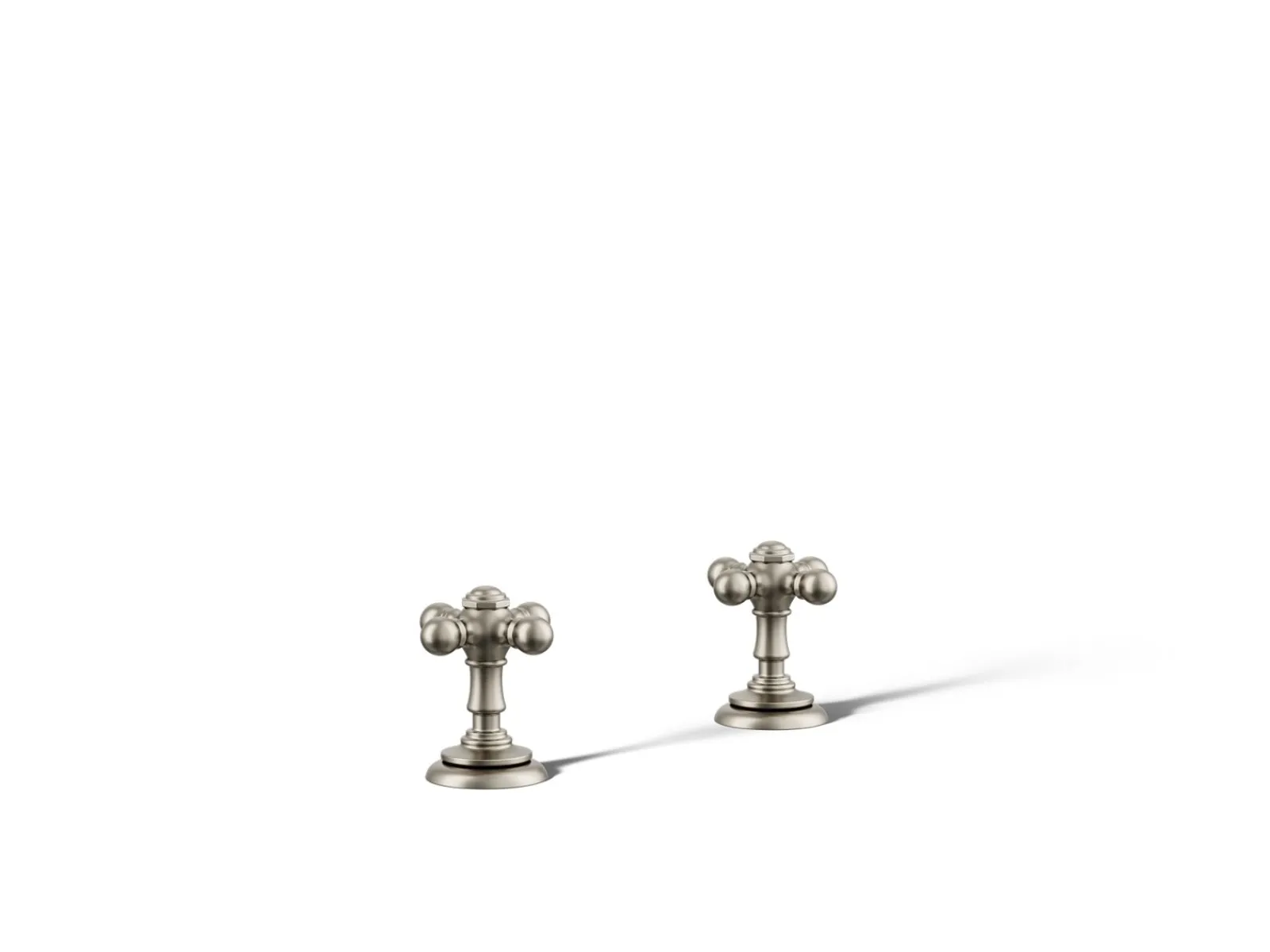 Deck-mount bath faucet handle trim with Cross design^Kohler