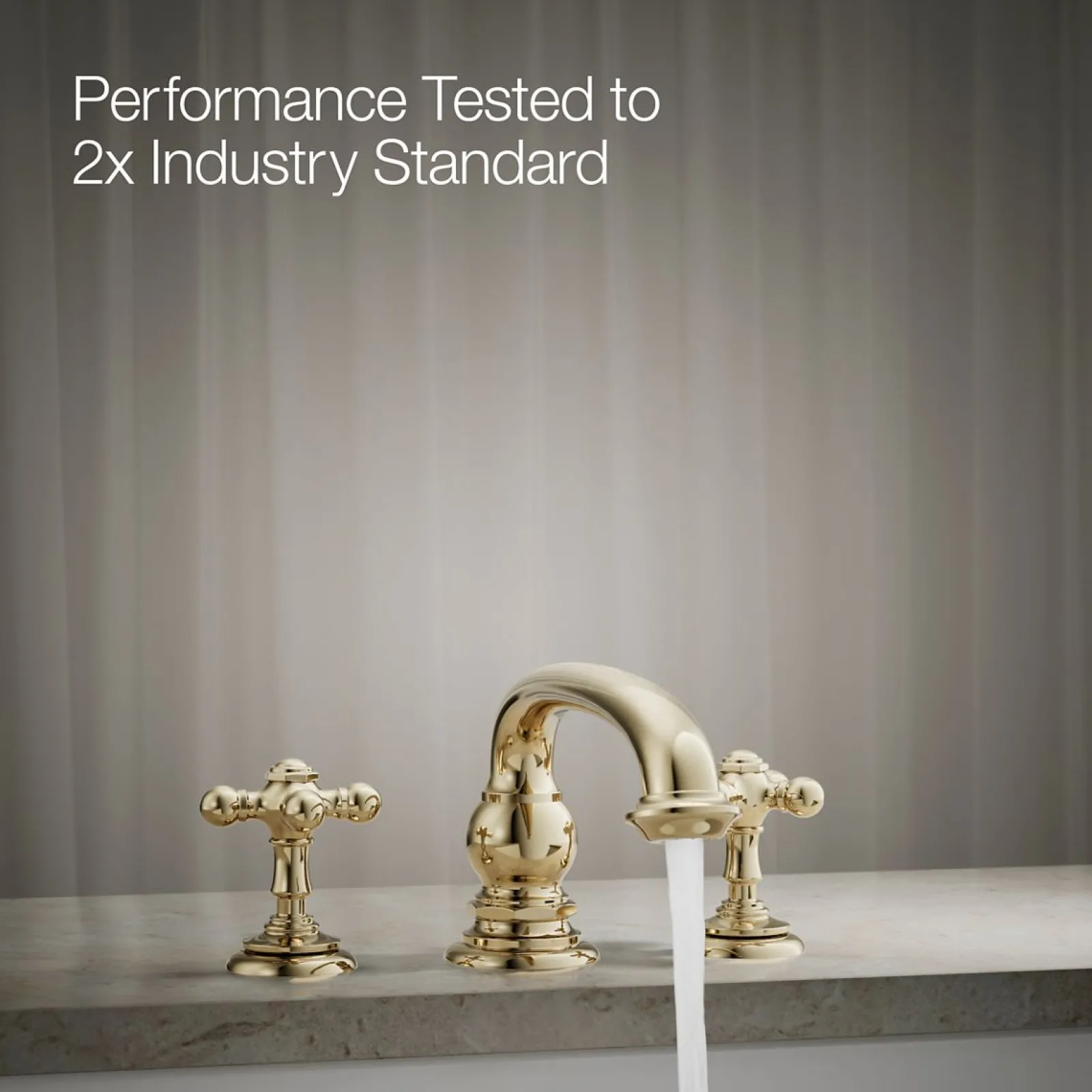Deck-mount bath faucet handle trim with Cross design^Kohler
