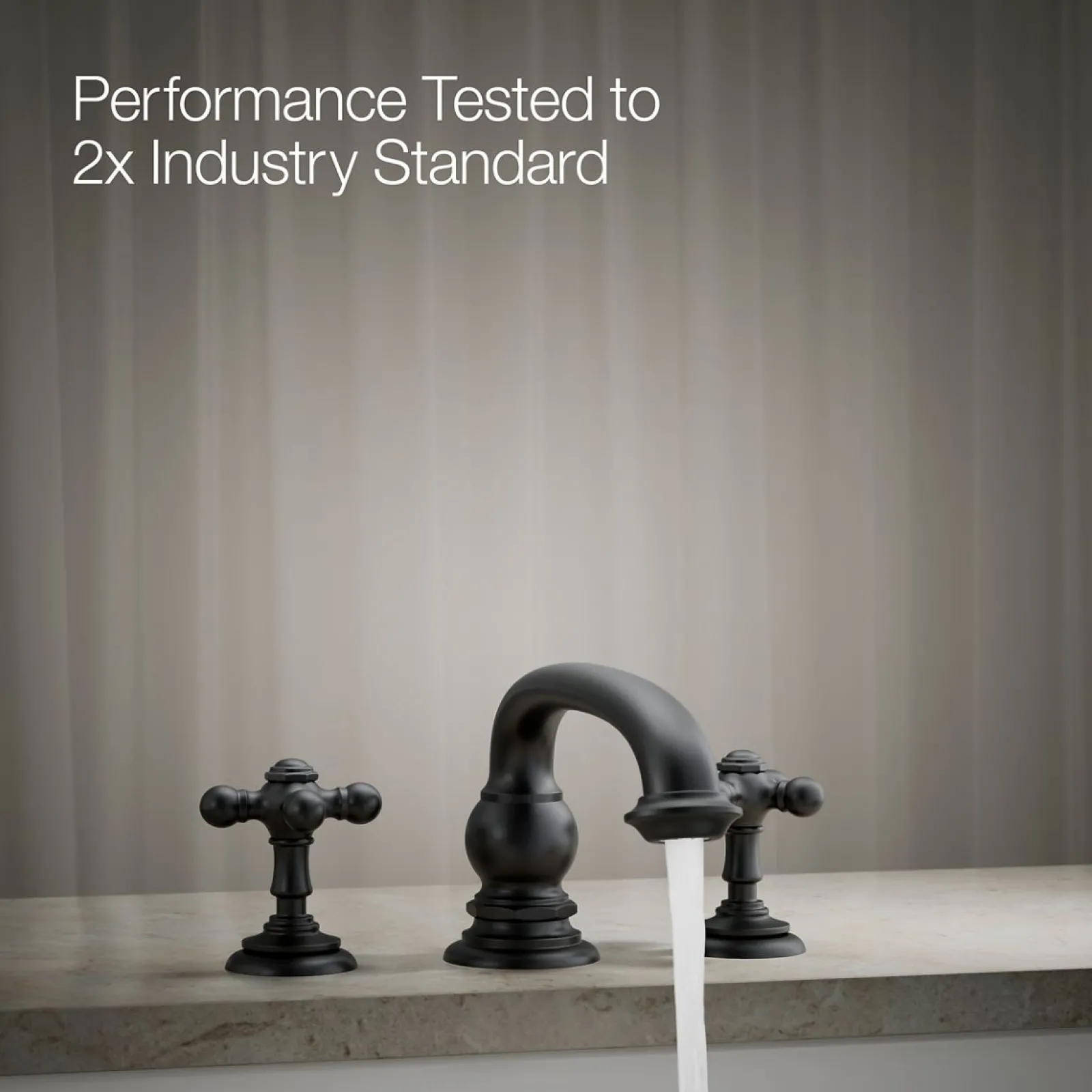 Deck-mount bath faucet handle trim with Cross design^Kohler