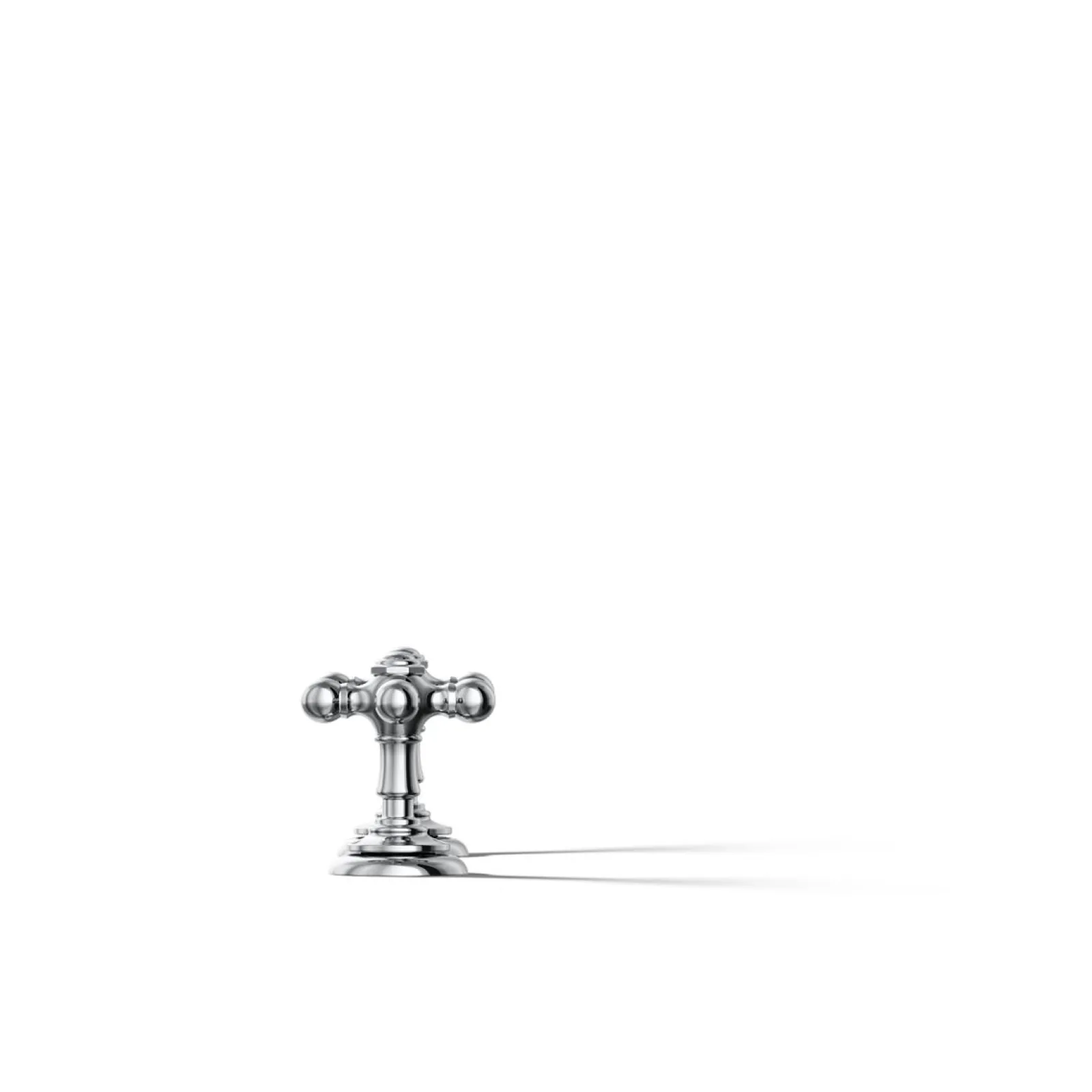 Deck-mount bath faucet handle trim with Cross design^Kohler