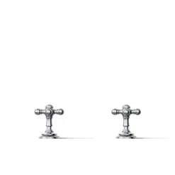 Deck-mount bath faucet handle trim with Cross design^Kohler