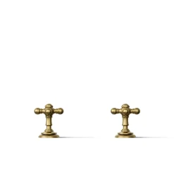 Deck-mount bath faucet handle trim with Cross design^Kohler