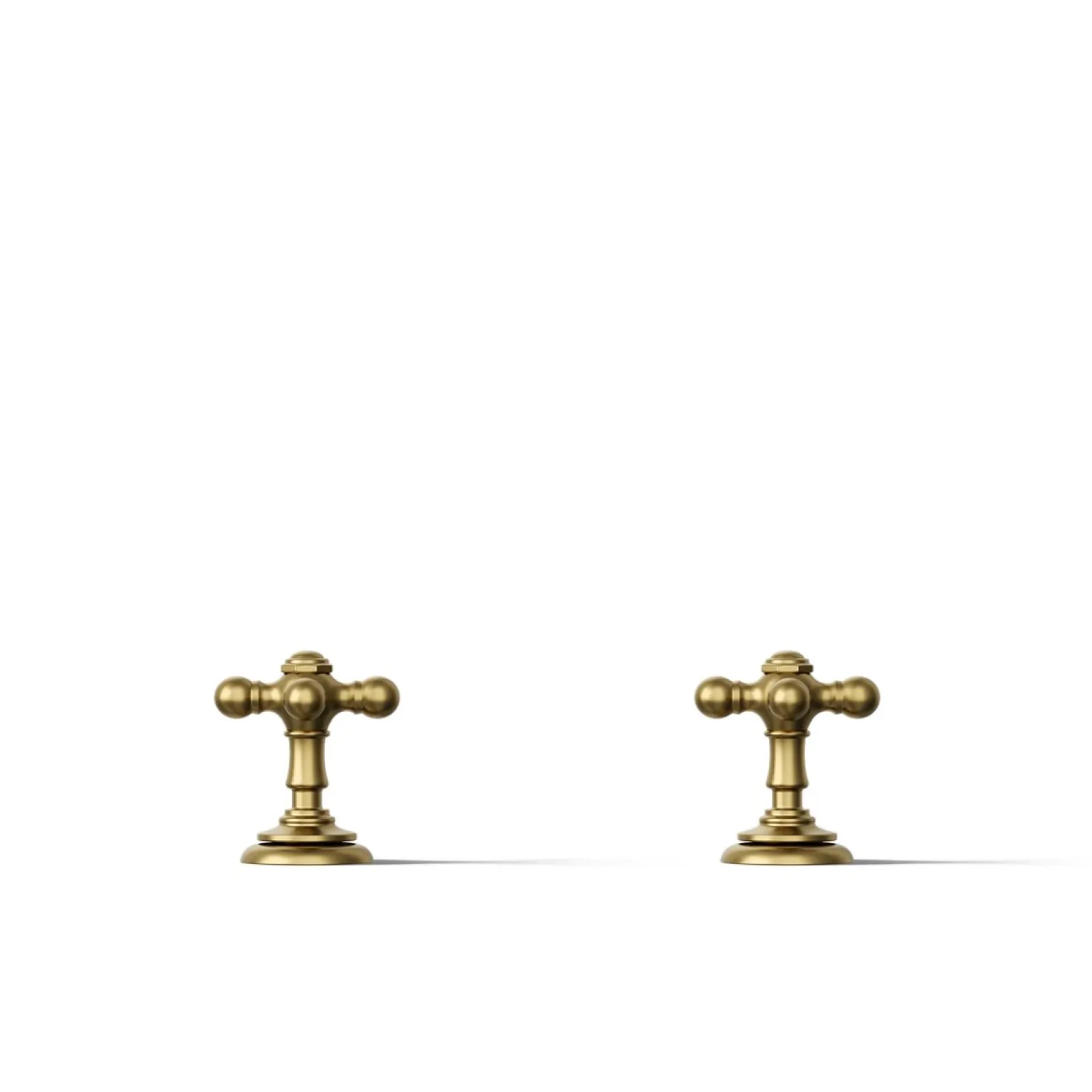 Deck-mount bath faucet handle trim with Cross design^Kohler