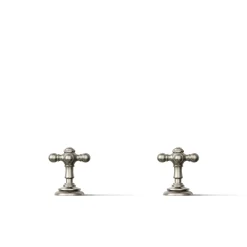 Deck-mount bath faucet handle trim with Cross design^Kohler