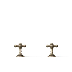 Deck-mount bath faucet handle trim with Cross design^Kohler