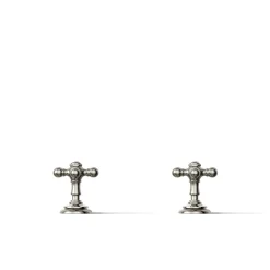 Deck-mount bath faucet handle trim with Cross design^Kohler