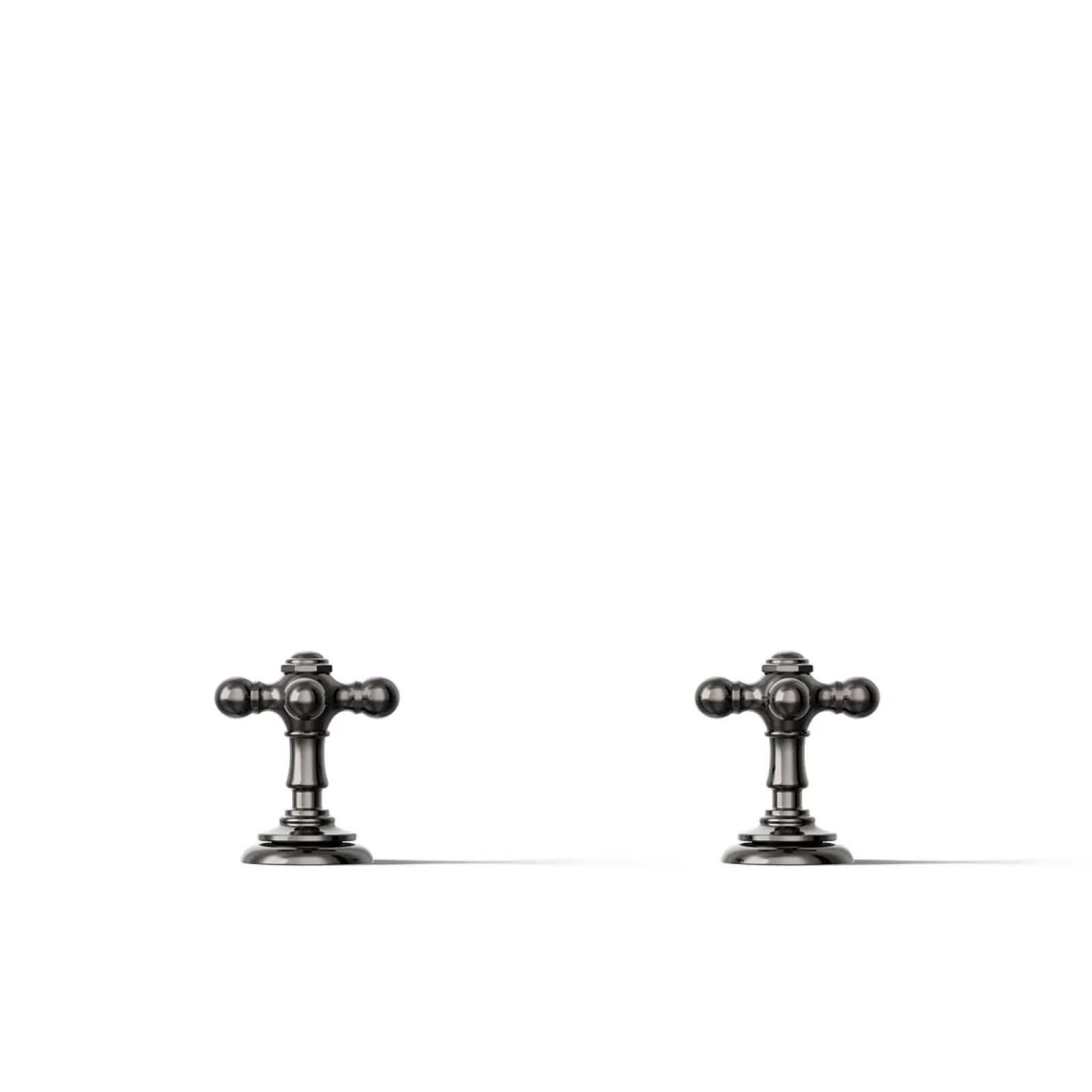 Deck-mount bath faucet handle trim with Cross design^Kohler